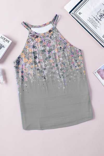 Explore More Collection - Printed Round Neck Sleeveless Top