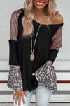 Explore More Collection - Leopard V-Neck Long Sleeve Top