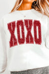 Explore More Collection - Valentine’s Day XOXO Glitter Round Neck Sweatshirt