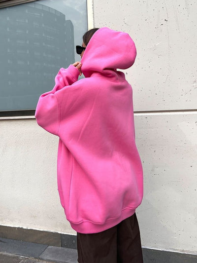 Explore More Collection - Pocketed Dropped Shoulder Long Sleeve Hoodie