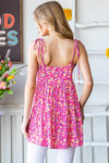 Explore More Collection - Heimish Full size Floral Tie Shoulder Tiered Cami