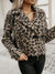 Explore More Collection - Fuzzy Animal Print Collared Neck Coat