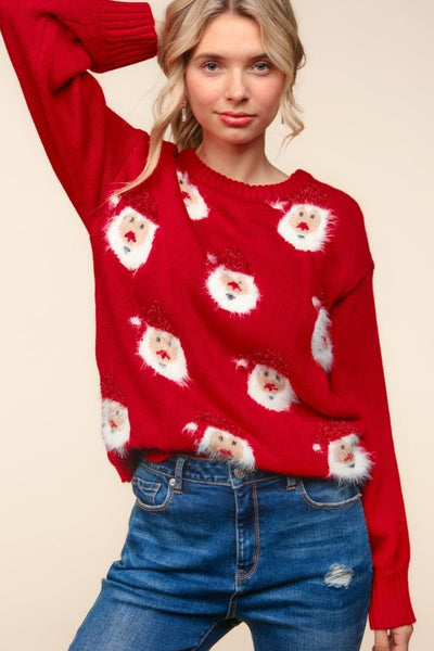 Explore More Collection - Haptics Santa Sparkle Brushed Sweater