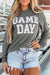 Explore More Collection - GAME DAY Striped Round Neck Long Sleeve Top