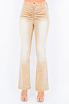 Explore More Collection - American Bazi V-Cut Ruched Flare Pants