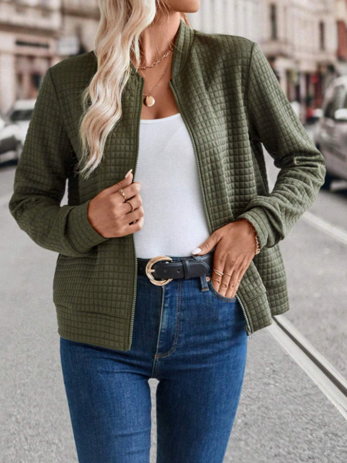 Explore More Collection - Zip Up Long Sleeve Jacket