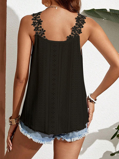 Explore More Collection - Lace Detail Scoop Neck Tank