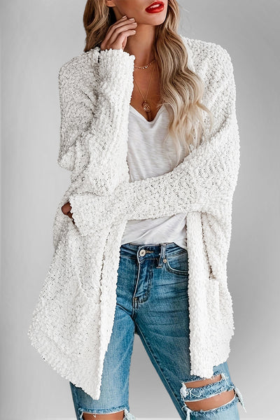 Explore More Collection - Double Take Pocketed Open Front Long Sleeve Cardigan