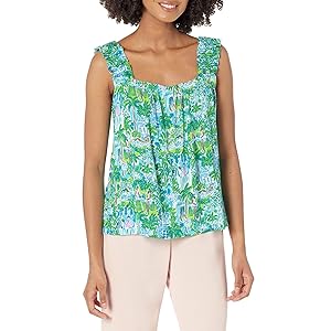 Lilly Pulitzer - An Abstract Print Ruffle Straps Top