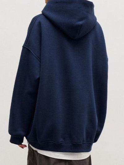 Explore More Collection - Pocketed Dropped Shoulder Long Sleeve Hoodie