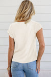 Explore More Collection - Cowl Neck Short Sleeve T-Shirt