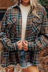 Explore More Collection - Plaid Button Up Long Sleeve Jacket