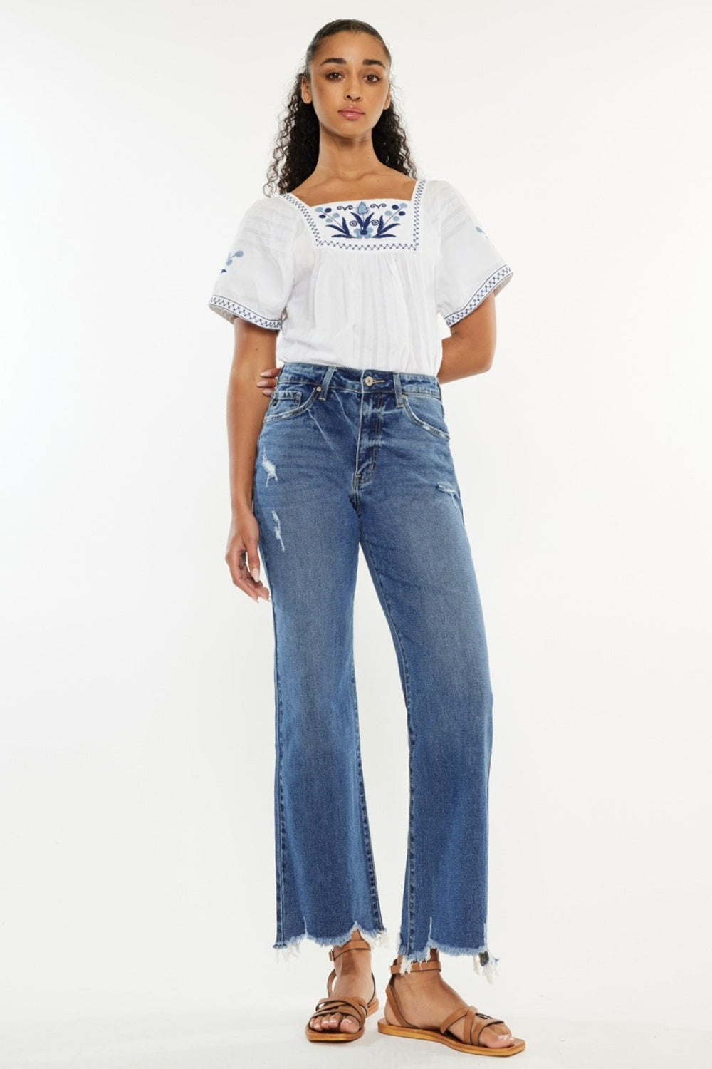 Explore More Collection - Kancan Full Size High Rise Slim Wide Leg Jeans