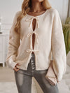 Explore More Collection - Devine Tied Round Neck Dropped Shoulder Cardigan