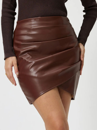 Explore More Collection - Ruched Asymmetrical Hem Skirt