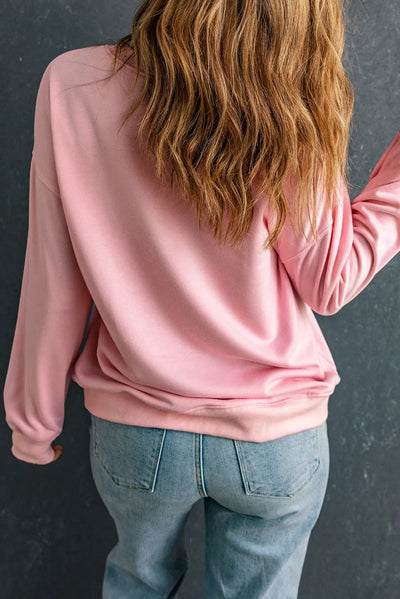 Explore More Collection - Graphic Round Neck Long Sleeve Sweatshirt