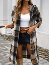 Explore More Collection - Plaid Long Sleeve Hooded Coat