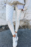 Explore More Collection - Checkered Elastic Waist Leggings