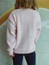 Explore More Collection - Bow Trim Round Neck Long Sleeve Sweater