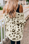 Explore More Collection - Leopard Open Front Cardigan with Pockets