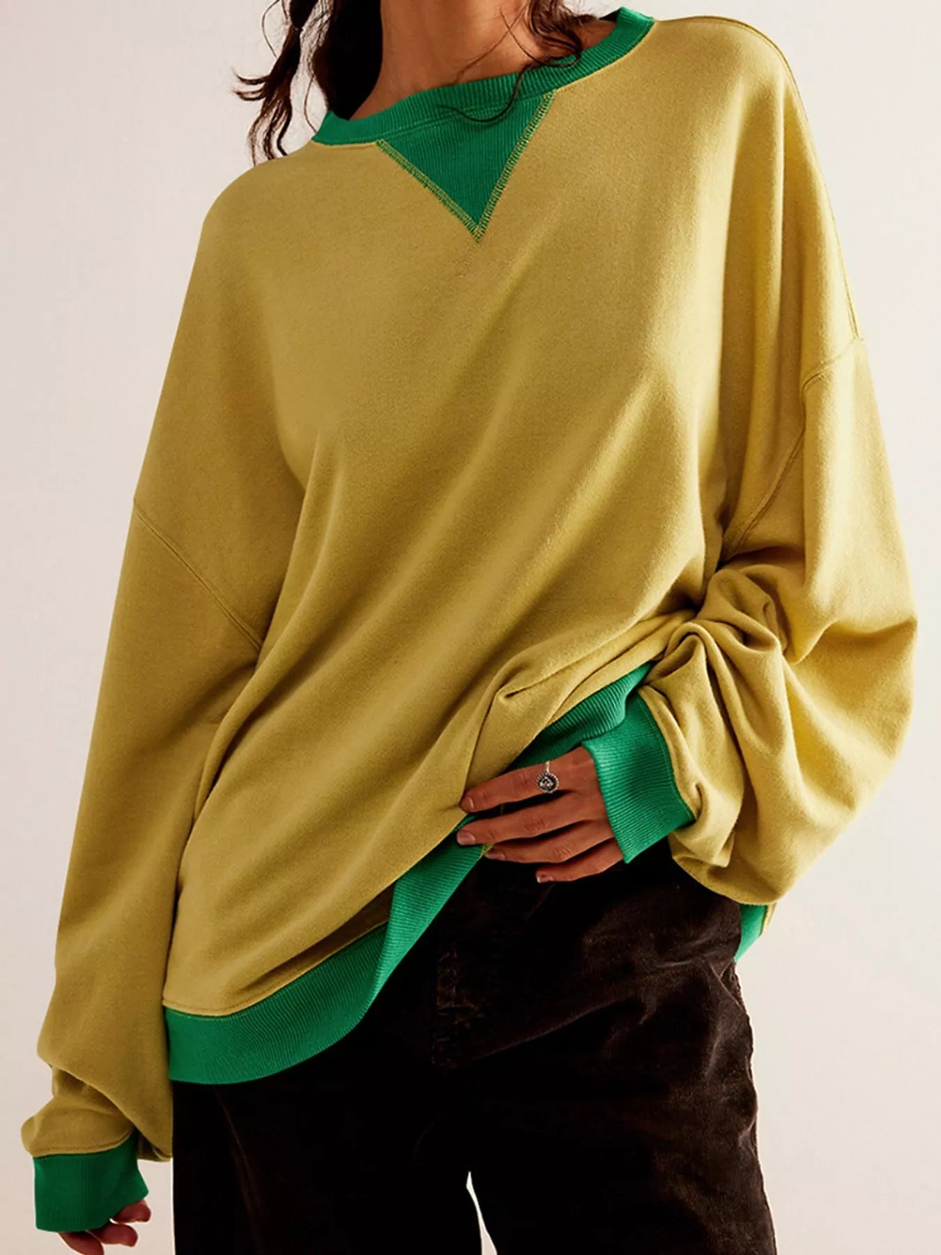 Dropped Shoulder Long Sleeve Sweatshirt