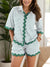 Explore More Collection - Full Size Striped Half Sleeve Top and Shorts Set