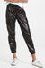 Explore More Collection - Drawstring PU Leather Pants with Pockets