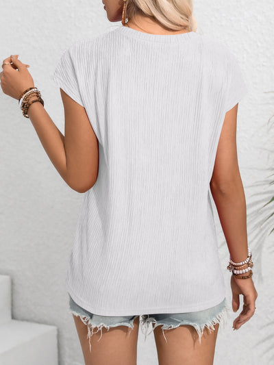 Explore More Collection - Round Neck Cap Sleeve Blouse