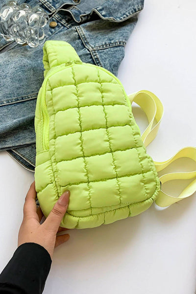 Explore More Collection - Quilted Nylon Crossbody  Bag