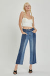 Explore More Collection - RISEN Full Size Mid-Rise Waist Two-Tones Jeans with Pockets