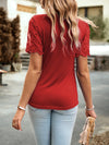 Explore More Collection - Lace Detail Round Neck Short Sleeve T-Shirt