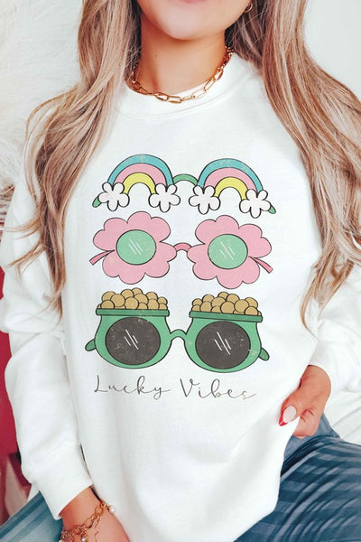 Explore More Collection - LUCKY VIBES Graphic Sweatshirt