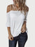 Explore More Collection - Full Size Cold Shoulder Three-Quarter Sleeve Blouse