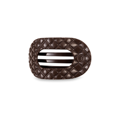 Flat Round Hair Clip | Small | Truly Taupe Quilted