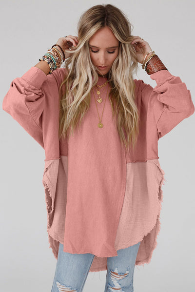 Explore More Collection - Curved Hem Dolman Sleeve Top
