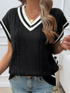 Explore More Collection - Cable-Knit V-Neck Sweater Vest