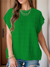 Explore More Collection - Round Neck Cap Sleeve Knit Top