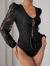 Explore More Collection - Perfect Tied Lace Long Sleeve Bodysuit