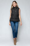 Explore More Collection - Snobbish Snap and Zip Closure Hooded Vest