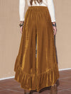 Explore More Collection - Slit Ruffled Wide Leg Pants