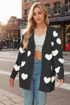 Explore More Collection - Heart Button Down Long Sleeve Cardigan