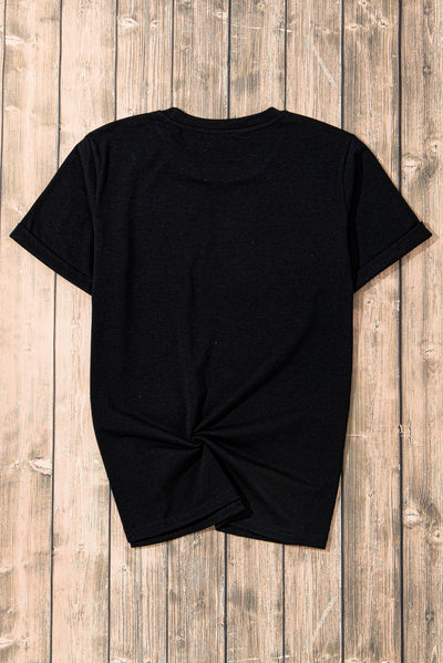 Explore More Collection - Sequin Round Neck Short Sleeve T-Shirt