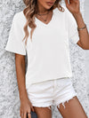 Explore More Collection - V-Neck Dropped Shoulder T-Shirt