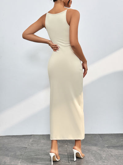 Explore More Collection - Round Neck Wrap Midi Cami Dress