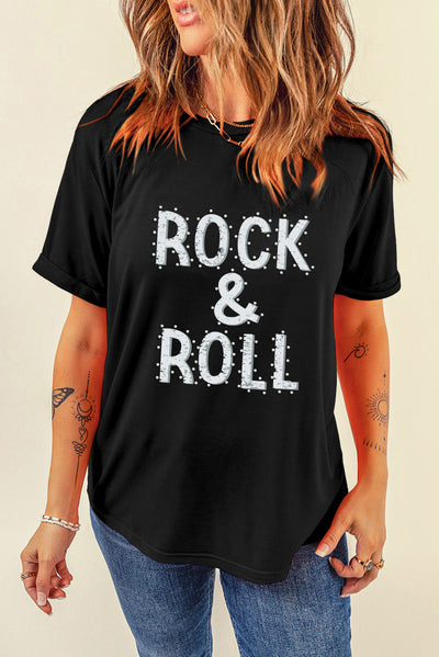 Explore More Collection - Letter Graphic Round Neck Short Sleeve T-Shirt