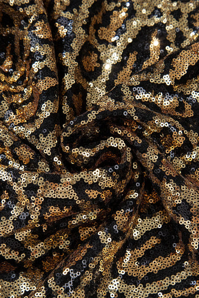 Explore More Collection - Sequin Leopard Mini Skirt