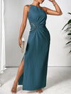 Explore More Collection - Slit One Shoulder Sleeveless Maxi Dress