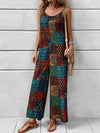 Explore More Collection - Printed Scoop Neck Spaghetti Strap Jumpsuit