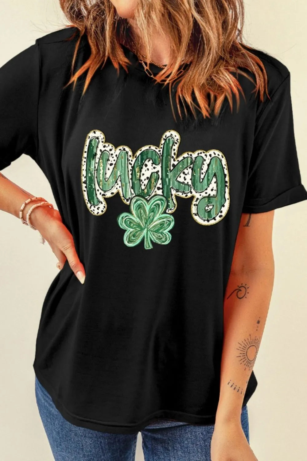 Lucky Clover Graphic T-Shirt