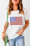 Explore More Collection - US Flag Round Neck Short Sleeve T-Shirt